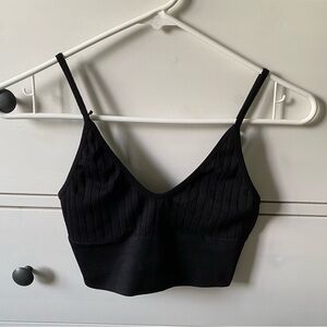Black ribbed razor back bralette